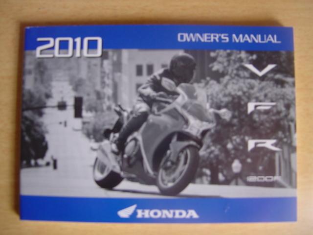 New owners operators manual 2010 vfr1200 f vfr 1200 (not dual) honda book #c06