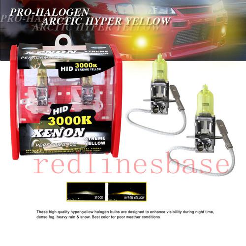 2 pcs h3 type 55w red box xenon hid yellow bulbs fog lights fit :land rover
