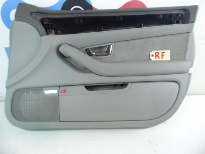 2004-2010 audi a8 a8l door trim panel gray front right w/o nap leather oem
