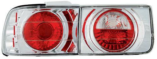 92-93 honda accord 4dr chrome altezza style tail lights brake lamps ipcw crystal