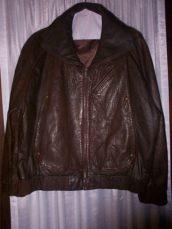 Unique brown soft bomber style leather jacket size small