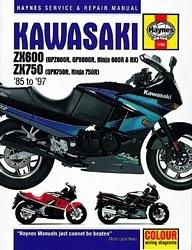 Haynes service manual for kawasaki zx600 & 750 ninjas, '85-'97