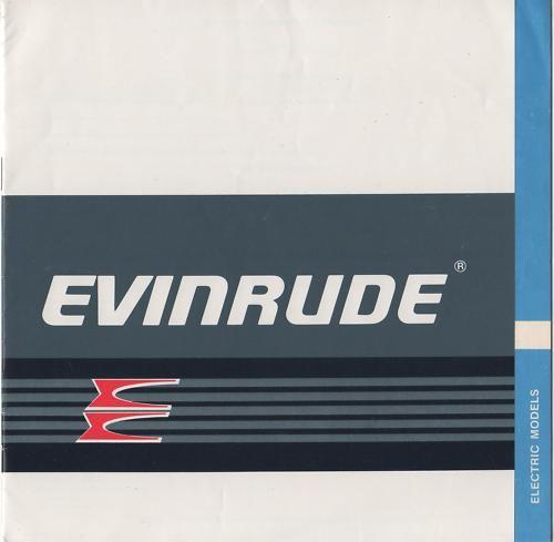 1987 evinrude outboard electric owners/operator manual