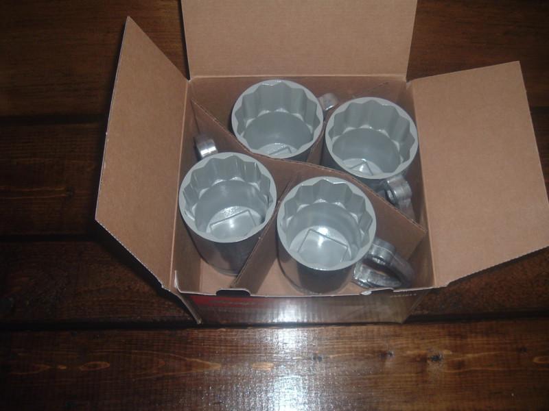 New 4 piece snap on flankard mug set limited socket half moon wrench cup ssx2813