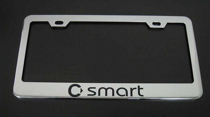 Smart chrome metal license frame + screw caps