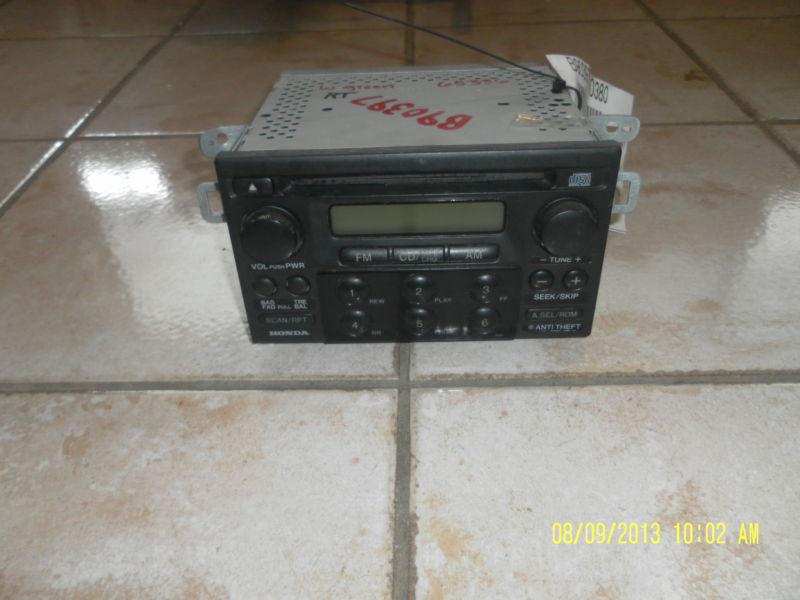 1998-2002 honda accord am/fm radio cd player with theft code 