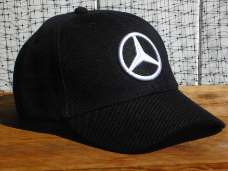New nwt mercedes benz logo black baseball golf driving hat cap automobile car nr