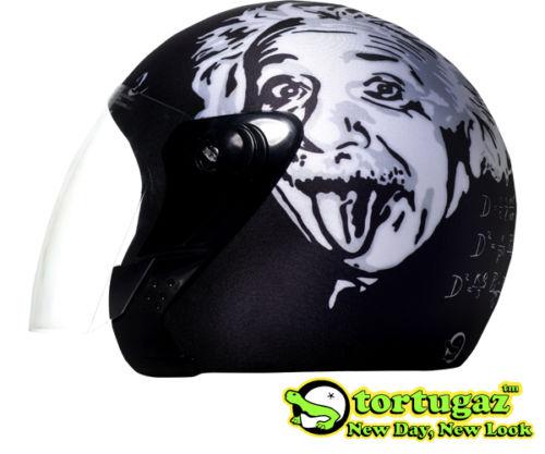 Albert einstein fashion style tortugaz motorcycle open face helmet cover