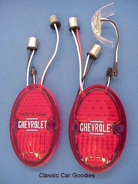 1933-1934 chevy red led tail light inserts (2) 12 volt