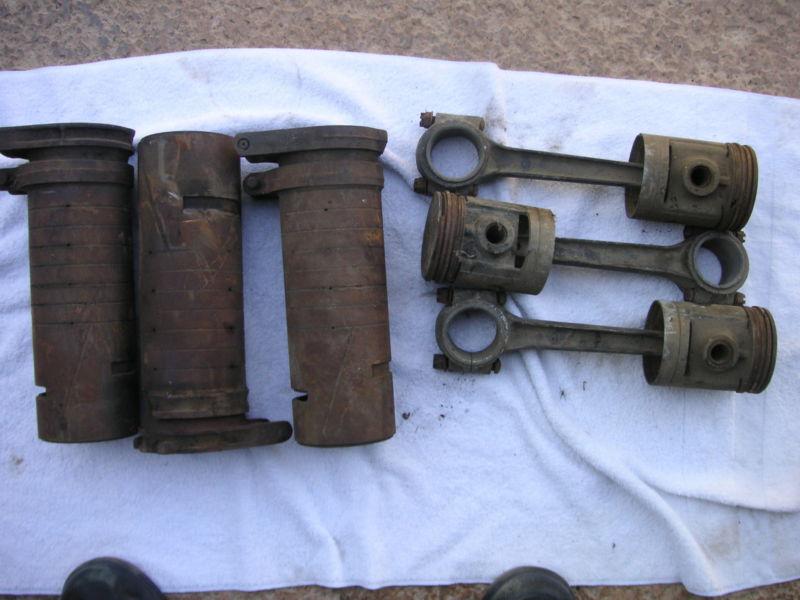 Willys-knight engine parts cylinders, sliding valves??, pistons and rods my# 462