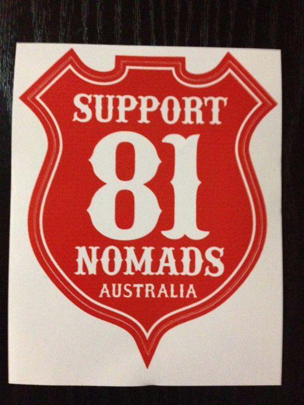 Hells angels mc nomads  australia support 81 shield sticker