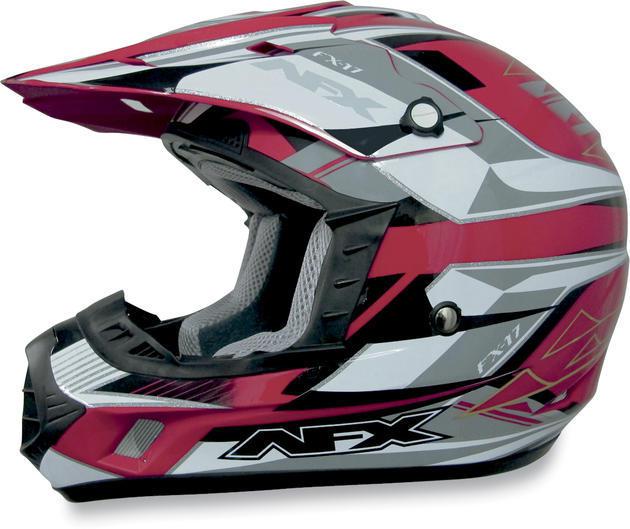 2012 afx fx-17y offroad motorcycle helmet red multi youth sm/small