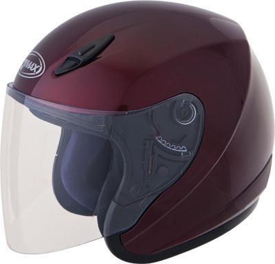 New gmax gm17 open-face motorcycle/scooter adult helmet, wine-red, xs
