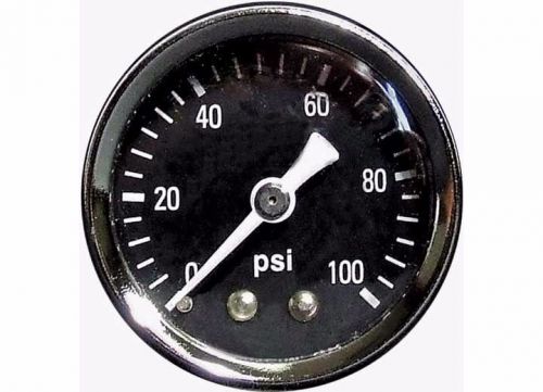 1 1/2&#034; 0-100 fuel pressure gauge black face chrome 1/8th npt dry