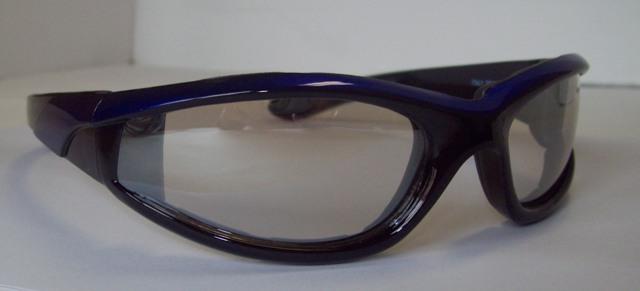 Foam padded motorcycle riding sunglasses clear blue new