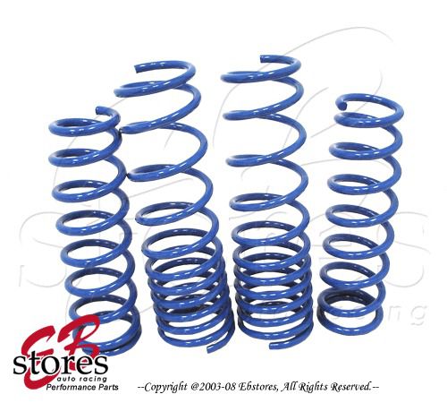 Front and rear 4pcs suspension lowering spring blue honda civic crx 1988-1991