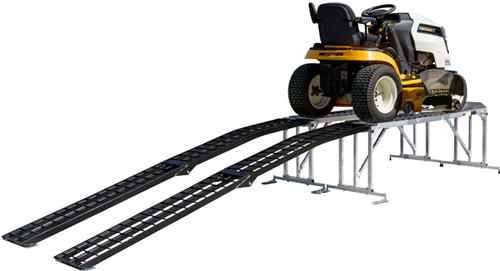 Lawn mower-garden tractor-atv service lift-storage display stand platform+ramps
