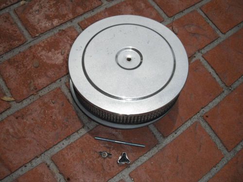 Holley carb style 10&#034; x 2&#034; chrome air cleaner w/ breather port + more