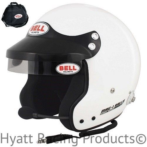 Bell mag-1 rally auto racing helmet sa2015/fia8859 - small / white (free bag)