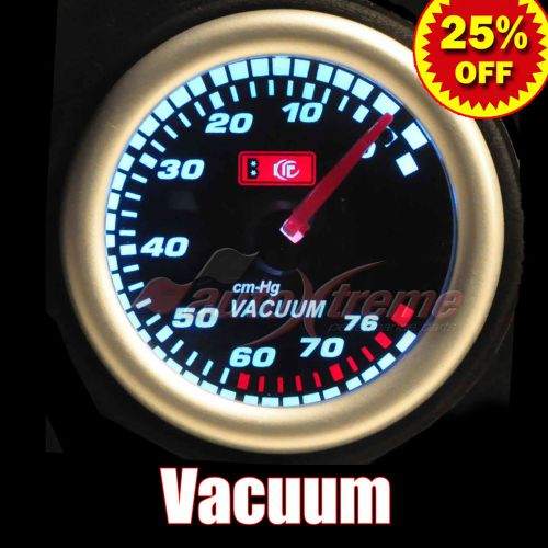 Drift auto gauge meter 52mm/2.0&#034; smoked lens white light red needle vacuum ratio