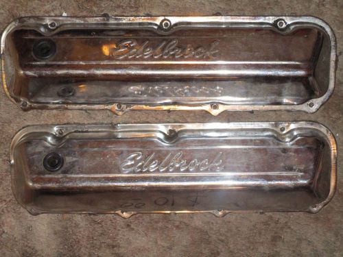 Ford or lincoln vintage edelbrock chrome valve covers pair