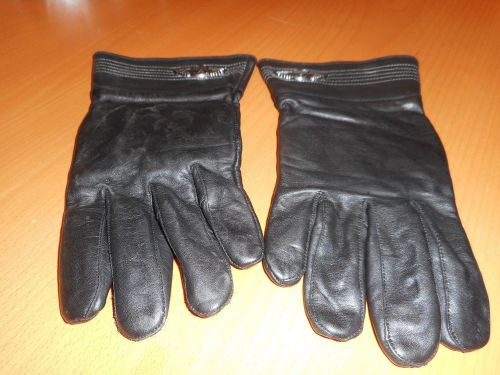 Harley-davidson® men&#039;s  100th anniversary black leather gauntlet gloves m mint