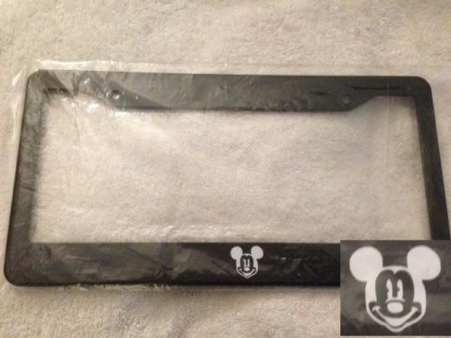 &#034;mickey mouse smiling&#034; black license plate frame must have disney style qty 2