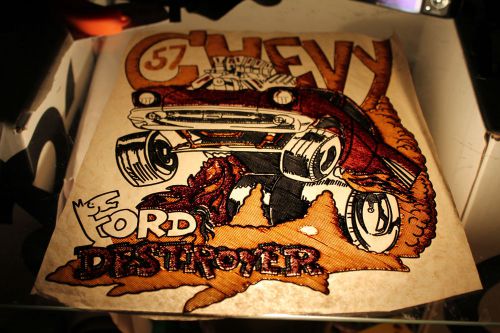 57 chevy car rare original vintage t shirt transfer iron on rare