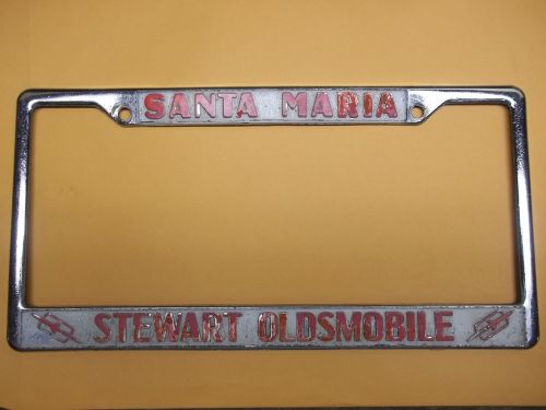 Vintage santa mira california stewart oldsmobile license plate frame
