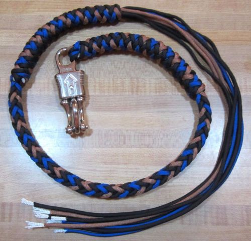 Motorcycle getback biker whip usa made with panic clip black,blue and copper