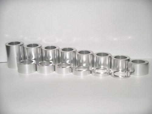 Id-1&#034; od-1-1/2&#034; aluminium axle spacer kit -  14 pcs. - for harley custom cycle