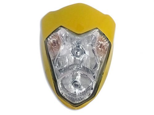 Honda kawasaki suzuki yamaha streetfighter headlight case yellow   (mi)