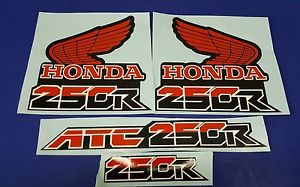 1986 atc 250r fits 1985 honda atc 250r red black &amp; white hrc trx decal sticker
