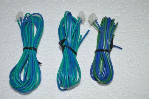 Lot of 3 new dei car alarm start wiring pigtail 2 wire 3 pin plug green blue