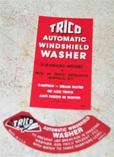 40-49 50 51 52 53 54 55 56 trico cadillac dodge mercury windshield washer decals