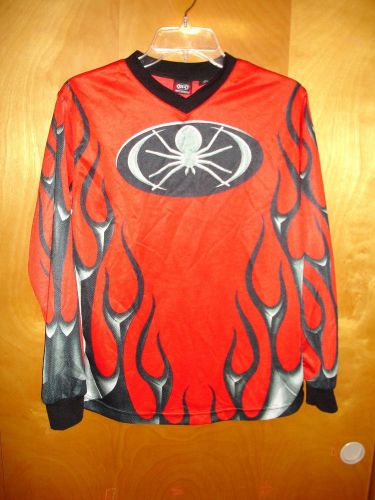 Youth motocross shirt spider flames - large 14-16