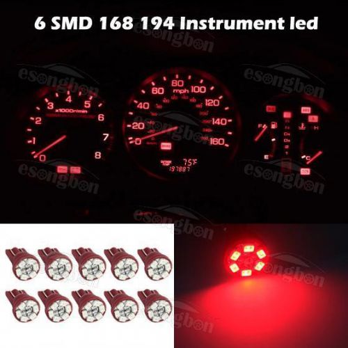 10x bright red t10 wedge gauge cluster instrumental speedometer led light bulb