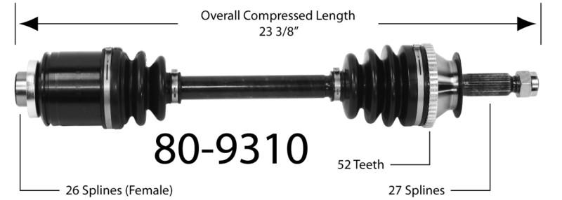Empi 80-9310 new constant velocity premium cv half shaft drive axle assembly