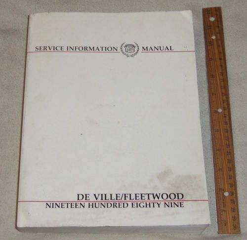 1989 cadillac de ville / fleetwood service information manual book