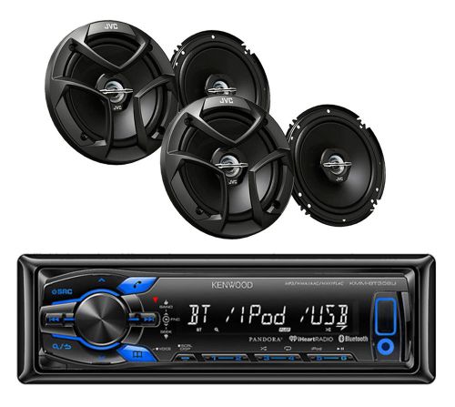 Kmm-bt312u digital car bluetooth stereo usb/aux/ipod player+ 4jvc 6.5&#034; speakers
