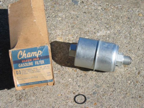 Vintage nos champ kleen pak g3 g-3 gasoline gas fuel filter strainer can ford v8