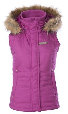 Divas snowgear hooded womens vest berry pink