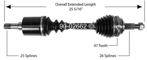 New front right or left cv drive axle shaft assembly for chrysler dodge plymouth