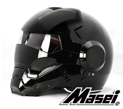 Masei 610 atomic-man iron flip-up bike motorcycle helmet glossy black