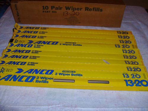 20&#034; box of ten pairs nos 20 inch anco windshield wiper blade refills 13-20
