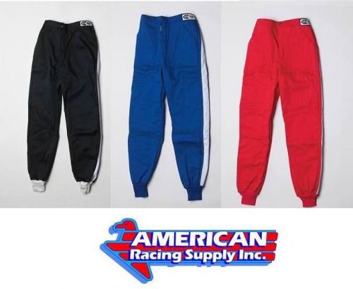 G-force racing gf105 single layer pants black, red or blue sfi 3.2/a1
