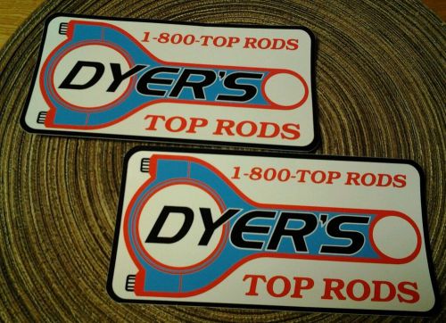 Dyers top rods decals pair stickers vintage rat rod nhra nascar hot rod
