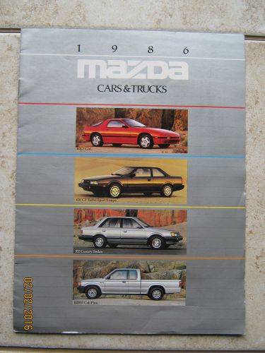 Lot of 2 qty 1986 mazda cars and trucks showroom sales brochure 14 pages