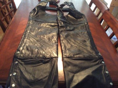 Womens unbranded black leather chaps size l nwot