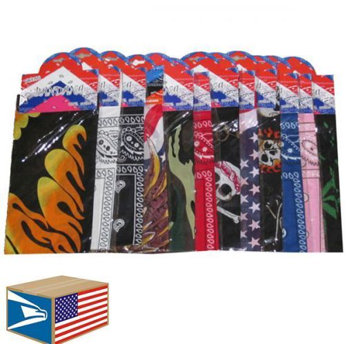 12 lot assorted designs head bandana large bandanna scarves sale new! #e3502
